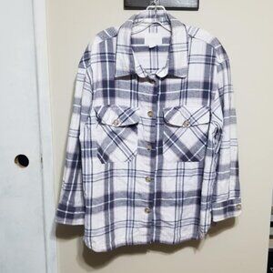 Aeropostale Shacket Plaid Jacket Large Urban Country Relaxed Cozy Outerwear